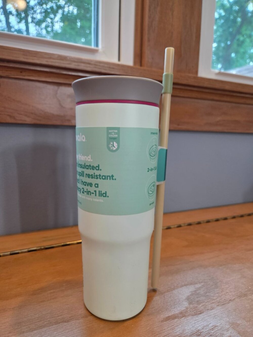 Owala 24 Oz Tumbler Insulated Stainless Steel 2in1 Lid Sip Straw Taupe
